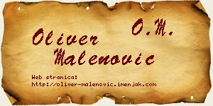 Oliver Malenović vizit kartica